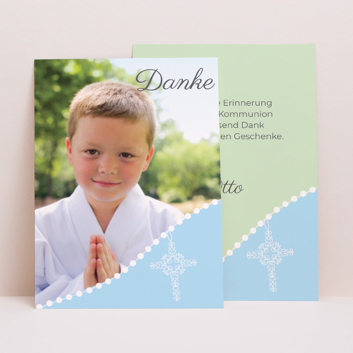 Dankeskarte Kommunion Porträt Weihe foto N° 1