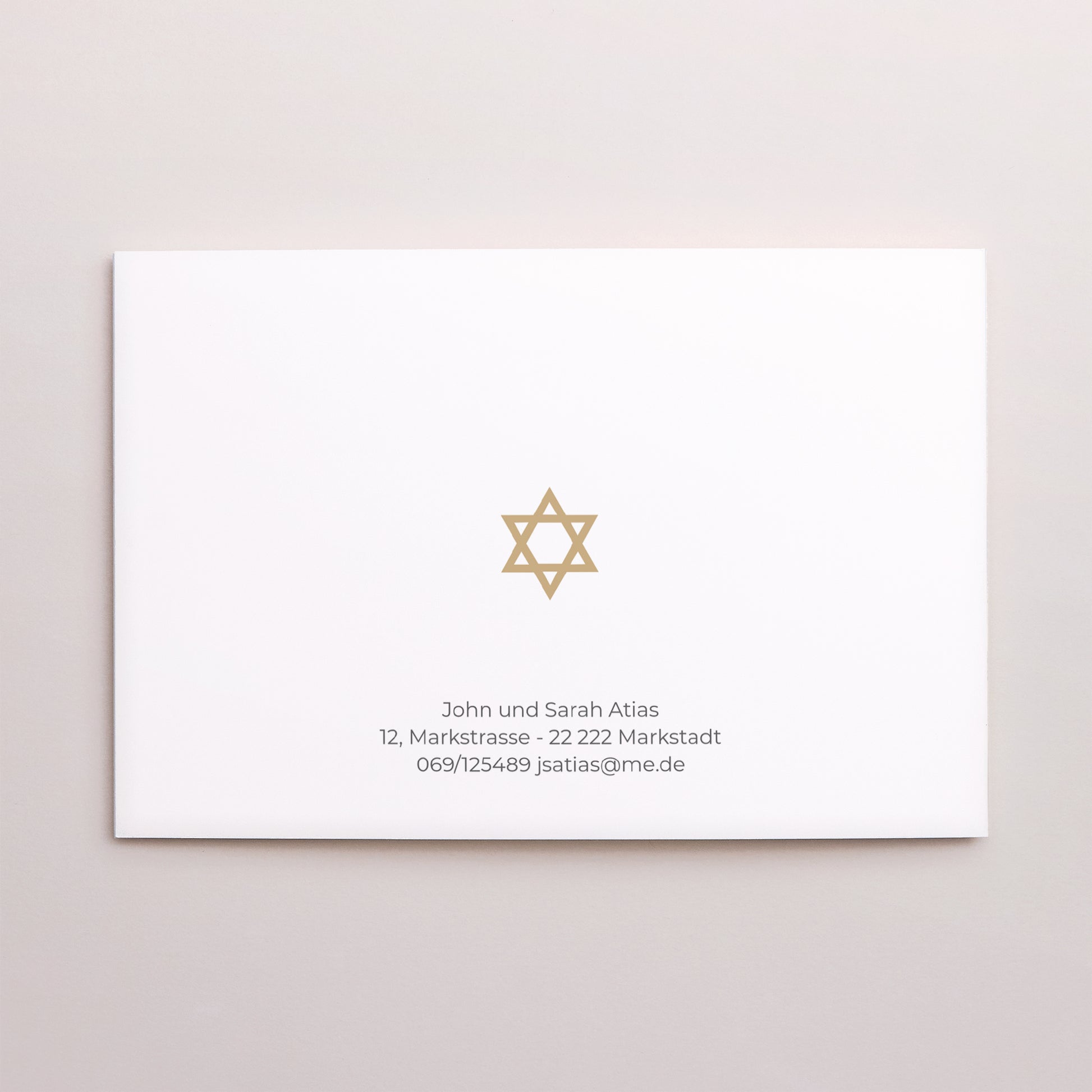 Einladungskarte Bar Mitzvah Doppelflügel-Landschaft Davidsstern foto N° 3