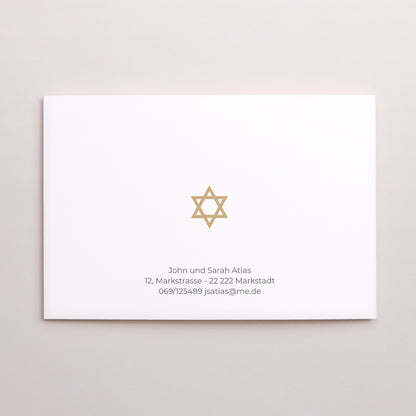 Einladungskarte Bar Mitzvah Doppelflügel-Landschaft Davidsstern foto N° 3