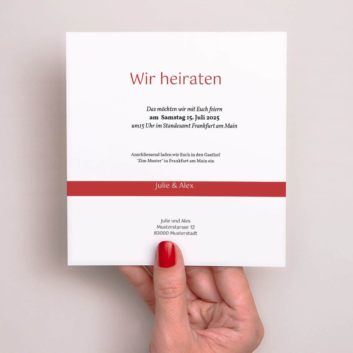 Hochzeitseinladung Quadrat foto N° 3