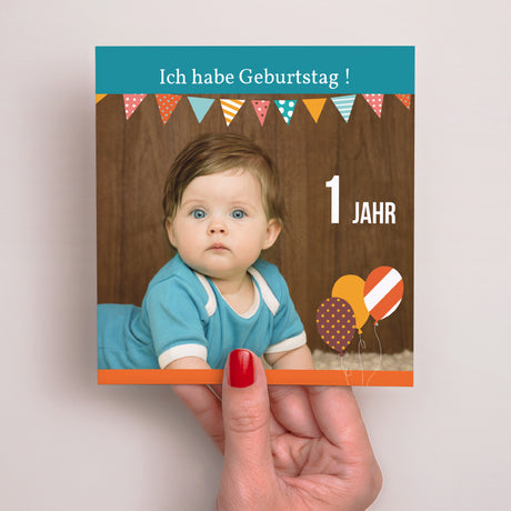 Beilegekarte Kindergeburtstag Quadrat Es ist ein Fest