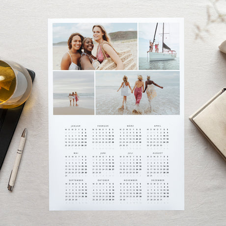 Kalender Weihnachten Einzelseite Porträt Enguirlandé
