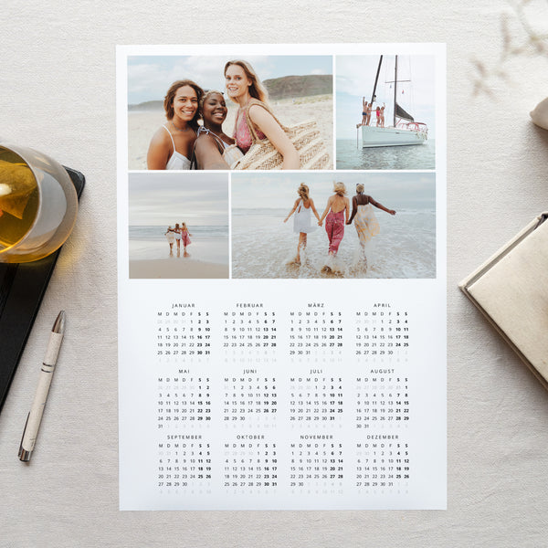 Kalender Weihnachten Einzelseite Porträt Enguirlandé foto