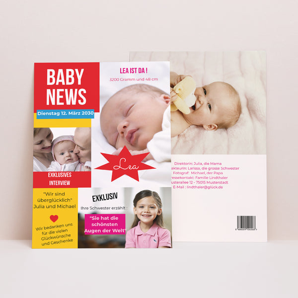 Geburtskarten Hier ist Baby foto