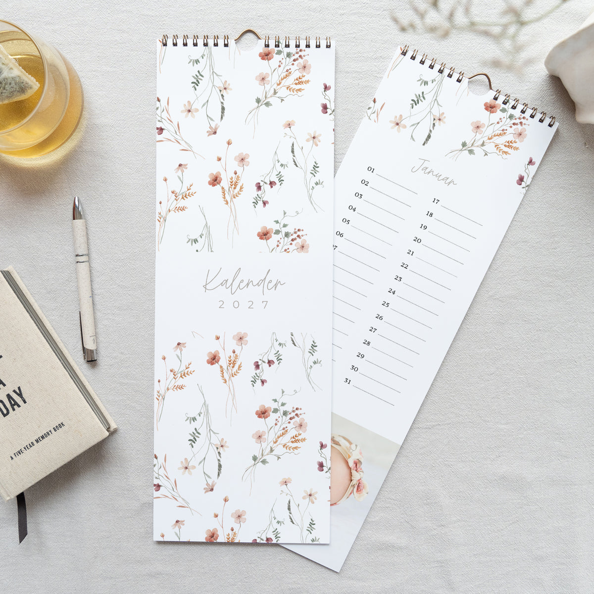 Kalender Weihnachten Beständig Blumendesign foto N° 1