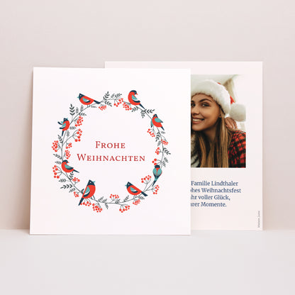 Weihnachtskarte Weihnachten Quadrat Weihnachtskranz II foto N° 1