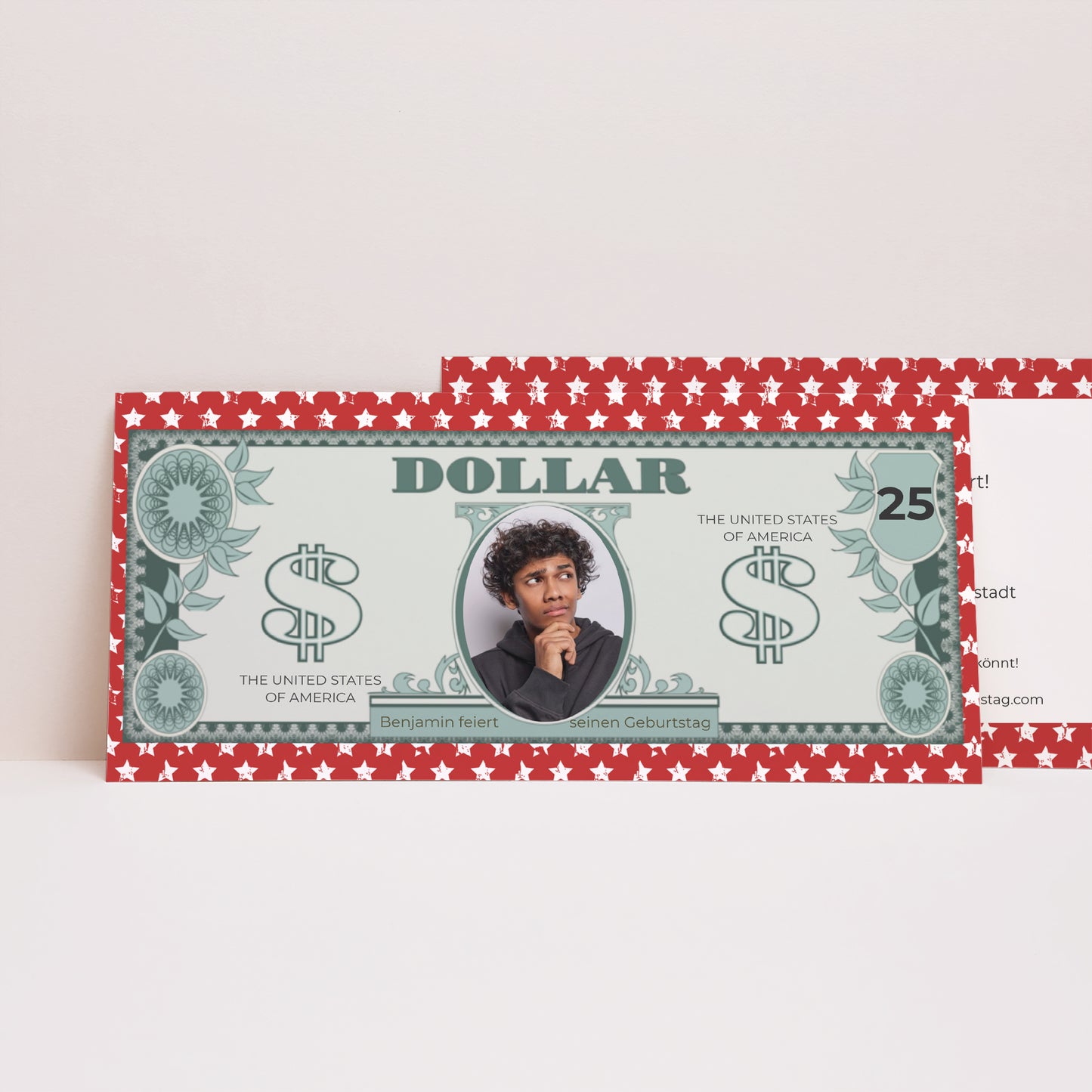 Einladungskarte Geburtstag Panoramische Landschaft Amerikanischer Dollar foto N° 1