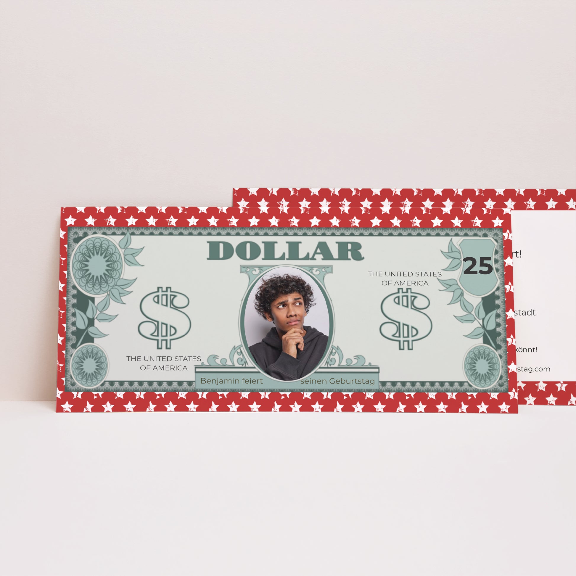 Einladungskarte Geburtstag Panoramische Landschaft Amerikanischer Dollar foto N° 1