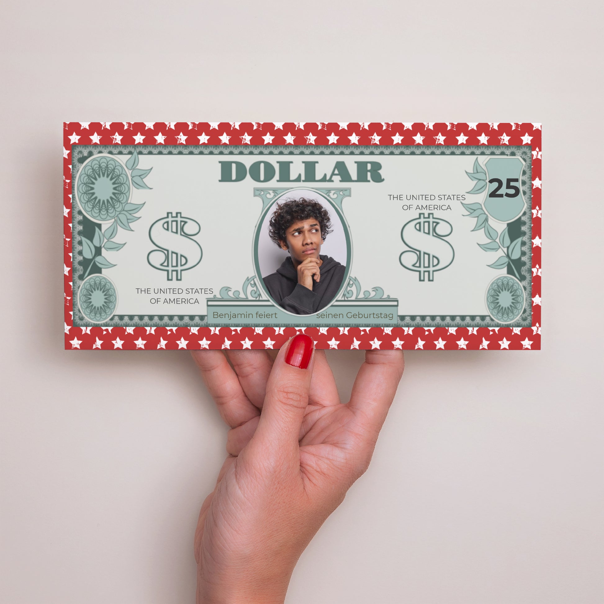 Einladungskarte Geburtstag Panoramische Landschaft Amerikanischer Dollar foto N° 2