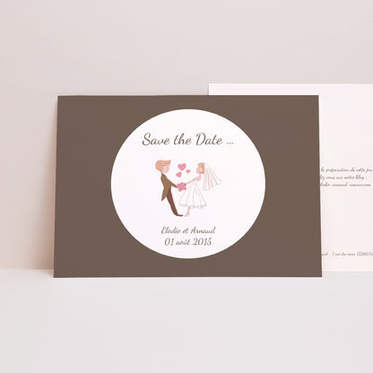 Save the date Karte Hochzeit Landschaft Es lebe das Brautpaar foto N° 1