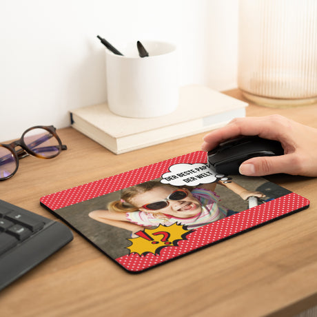 Mousepad Objekte Rechteck Super Papa