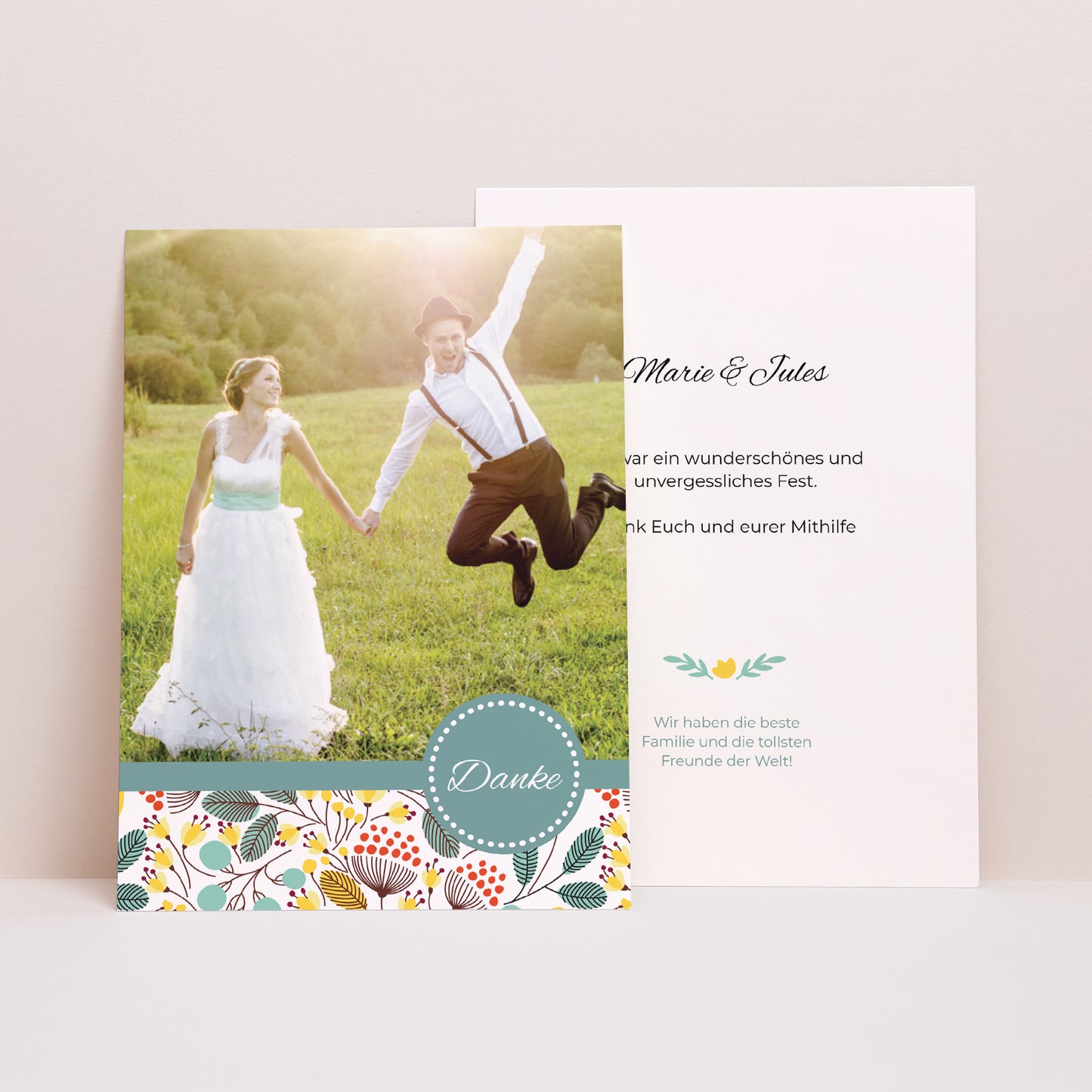 Dankeskarte Hochzeit Feldblumen foto N° 1