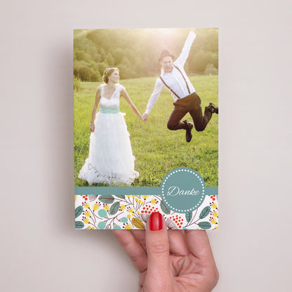 Dankeskarte Hochzeit Feldblumen foto N° 2