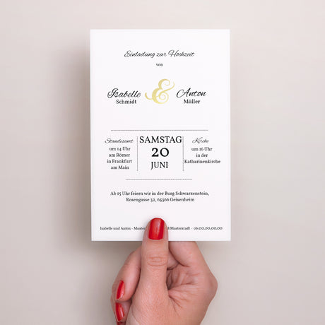 Hochzeitseinladung PortraitPorträt De Bon Ton