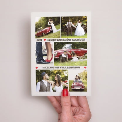 Dankeskarte Hochzeit Rot Vintage foto N° 2