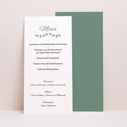 Menükarte Hochzeit Panoramatisches Porträt Diadem foto N° 1