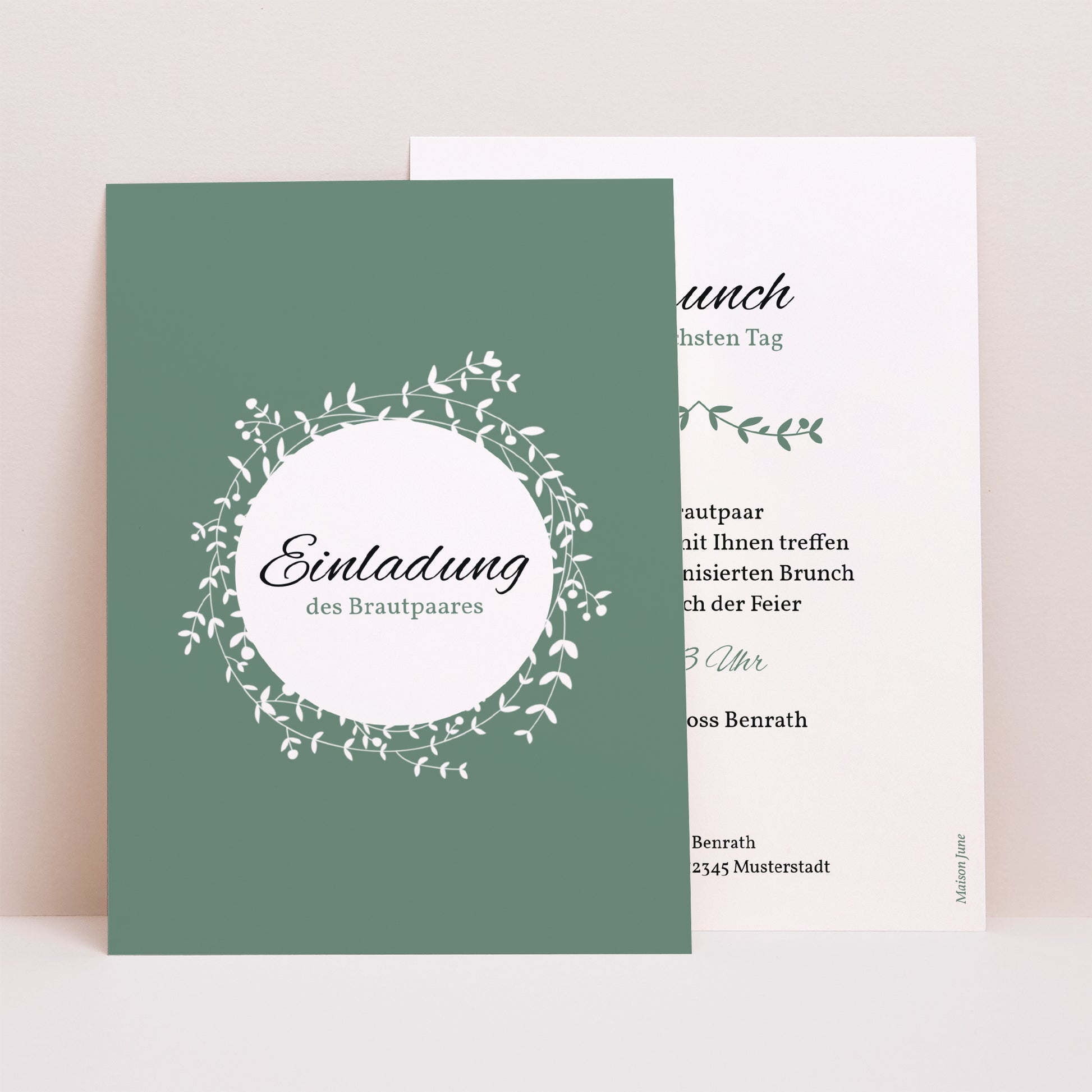 Beilegekarte Hochzeit Porträt Diadem foto N° 1