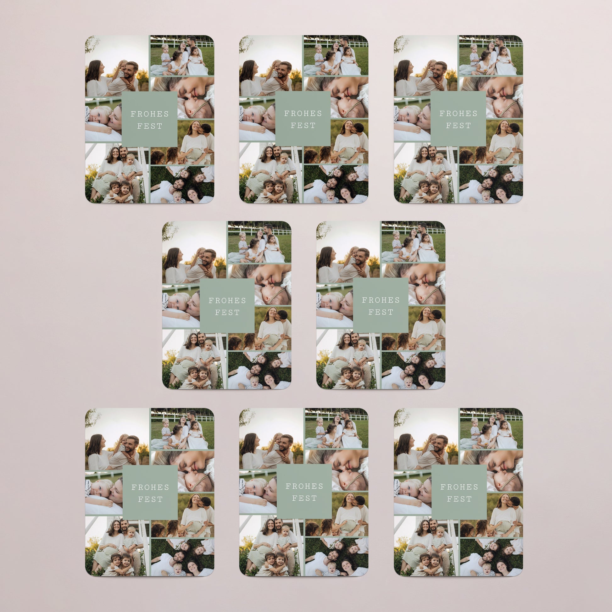 Weihnachtskarte Weihnachten Set von 8, magnetisch, rechteckig mit abgerundeten Ecken Nachricht Gutes Neues Jahr foto N° 3