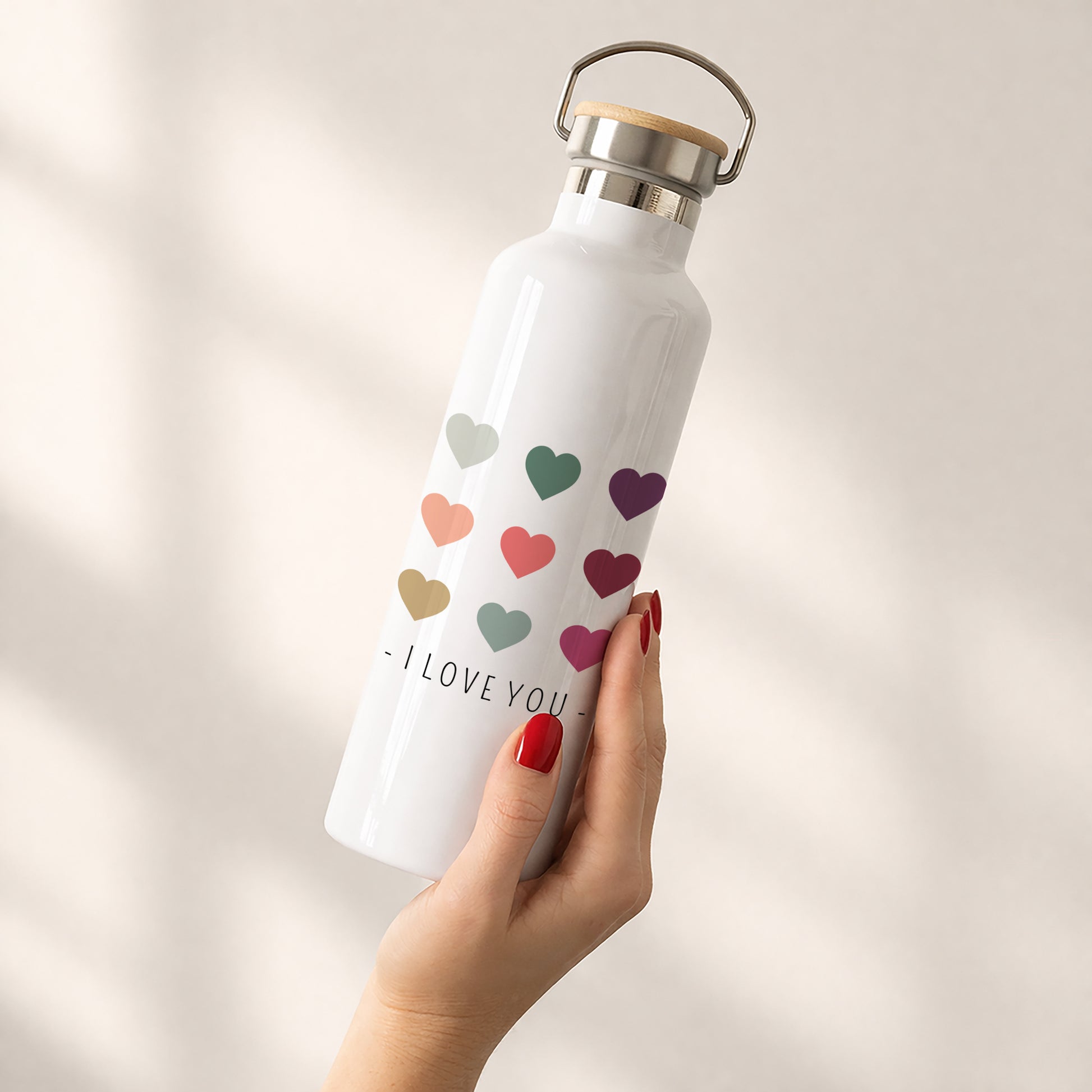 Trinkflasche Objekte 75 cl Farbige Herzen foto N° 2