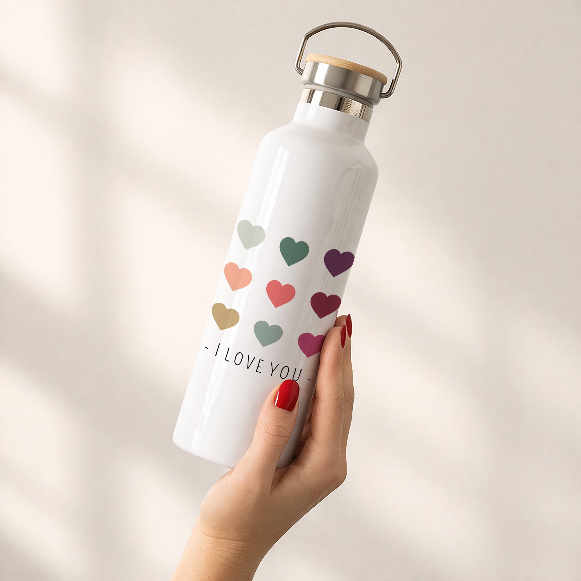 Trinkflasche Objekte 75 cl Farbige Herzen foto N° 2