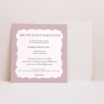 Einladungskarte Konfirmation Quadrat Eleganz foto N° 1
