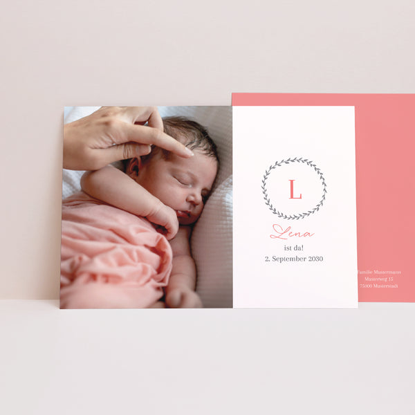 Geburtskarten Landschaft Initialen BéBé foto