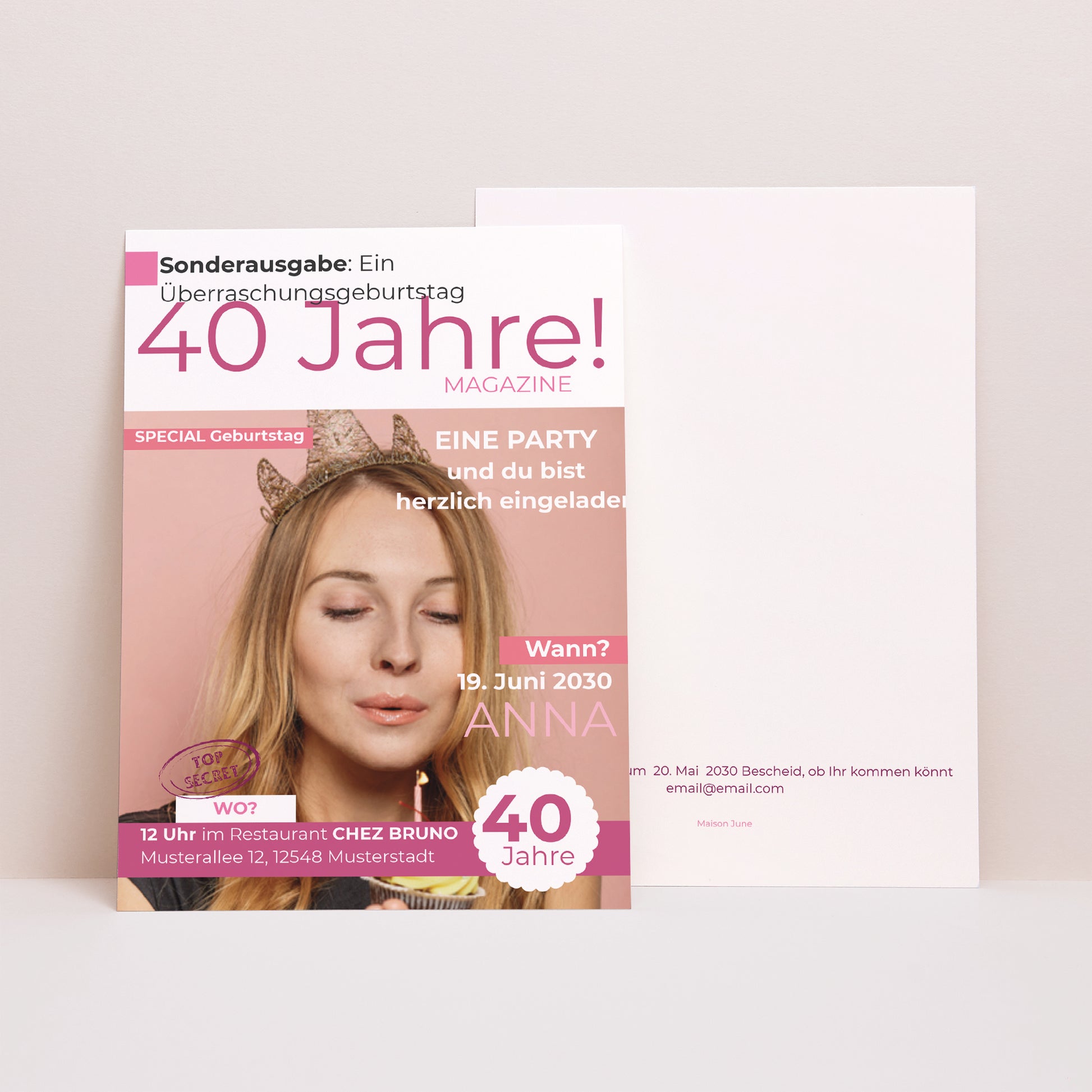 Einladungskarte Geburtstag 50 Jahre Magazin foto N° 1