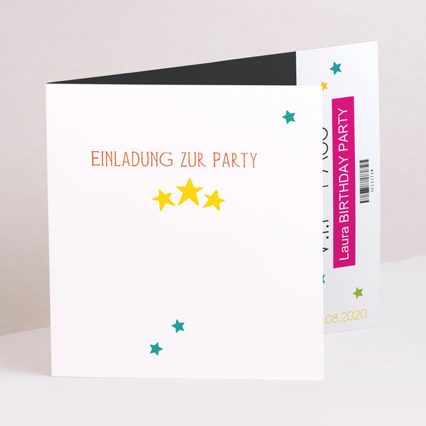 Einladungskarte Geburtstag Asymmetrische Zweiflügeltür Karaoke Rose foto