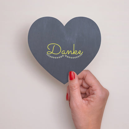 Dankeskarte Geburt Herz Schiefer und Blumen foto N° 2