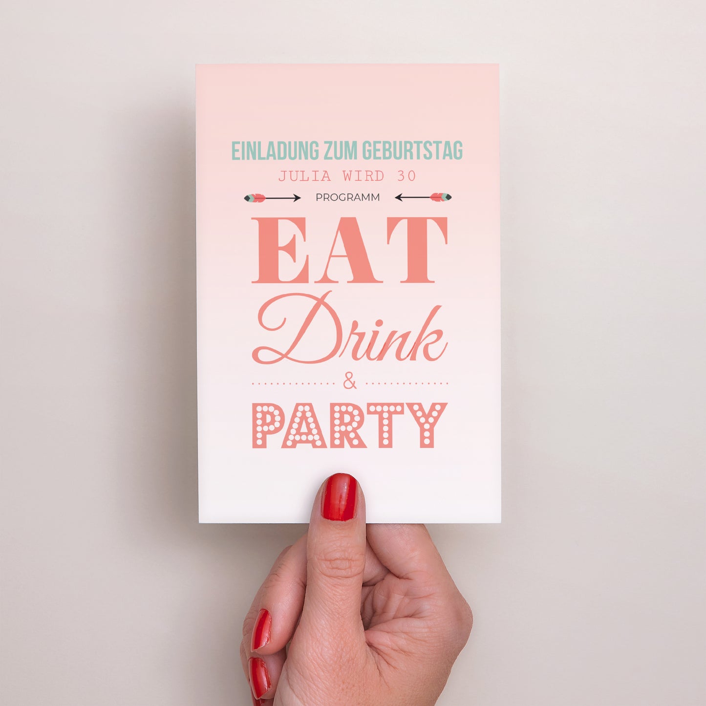 Einladungskarte Geburtstag PortraitPorträt Girly Party! foto N° 2