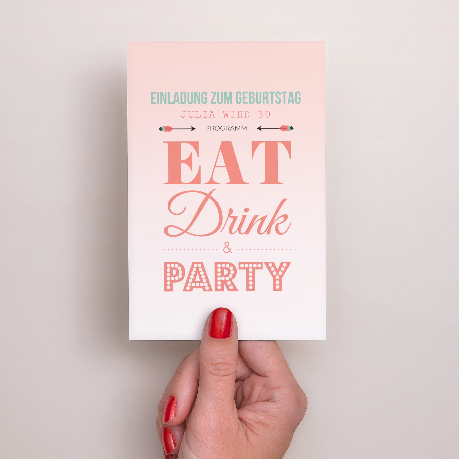 Einladungskarte Geburtstag PortraitPorträt Girly Party! foto N° 2