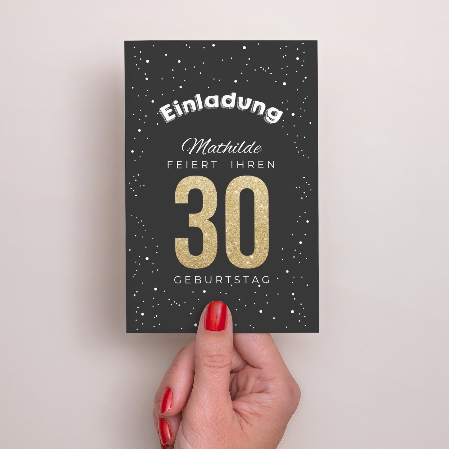 Einladungskarte Geburtstag PortraitPorträt 30 goldene Jahre foto N° 2