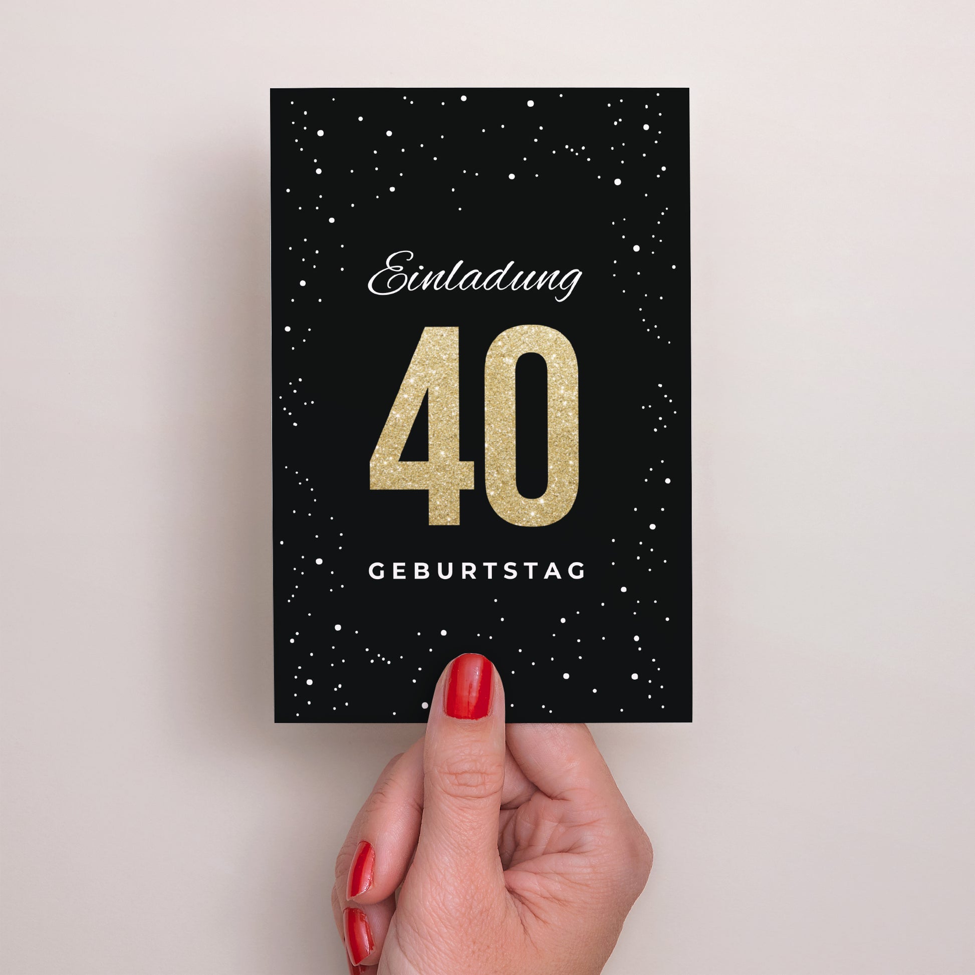 Einladungskarte Geburtstag PortraitPorträt 40 vergoldet foto N° 2