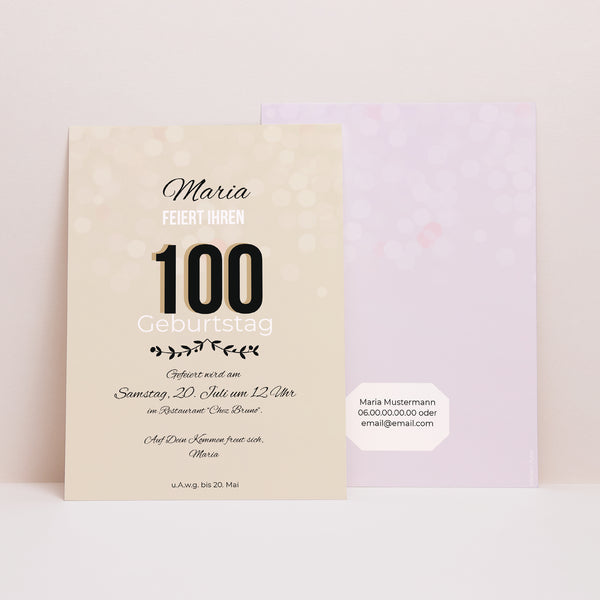 Einladungskarte Geburtstag 100 JAHRE! foto