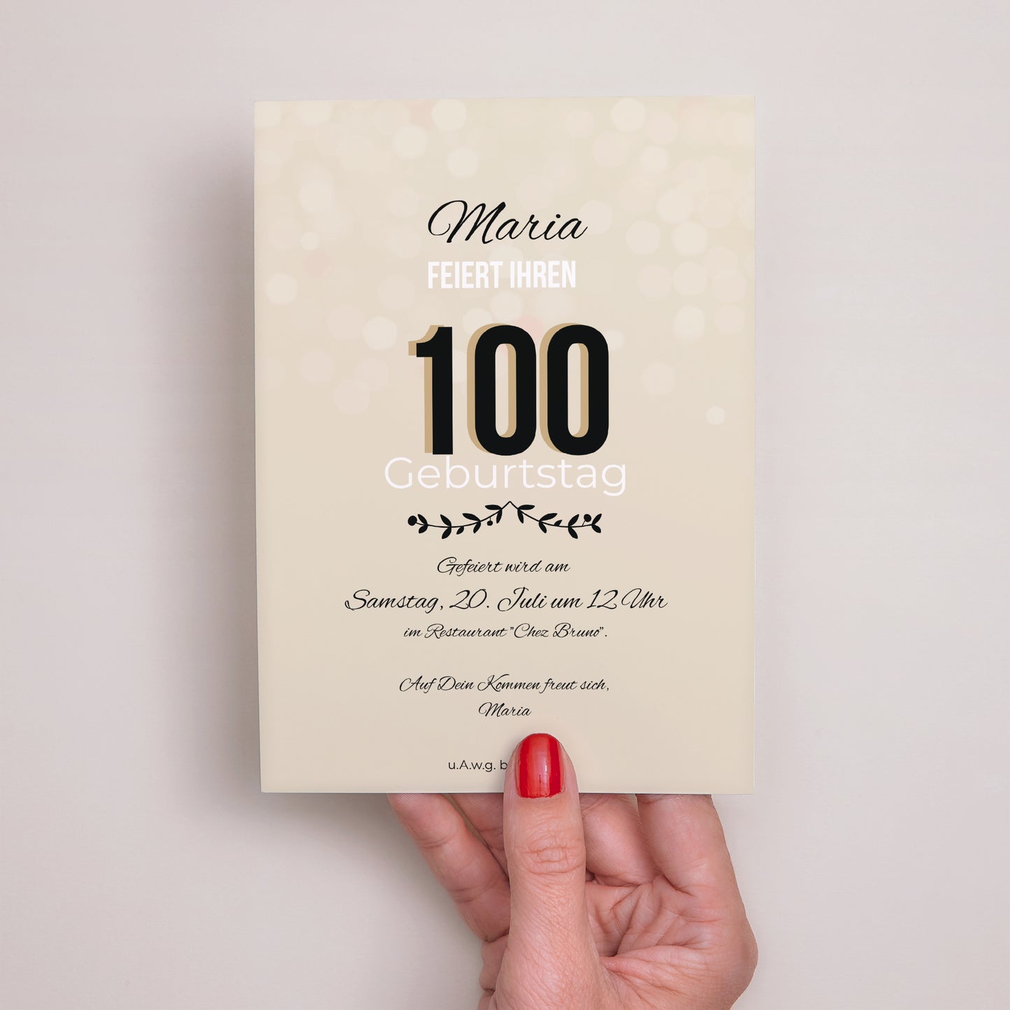Einladungskarte Geburtstag 100 JAHRE! foto N° 2