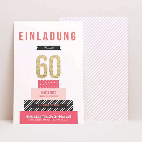 Einladungskarte Geburtstag PortraitPorträt Geburtstagskuchen foto