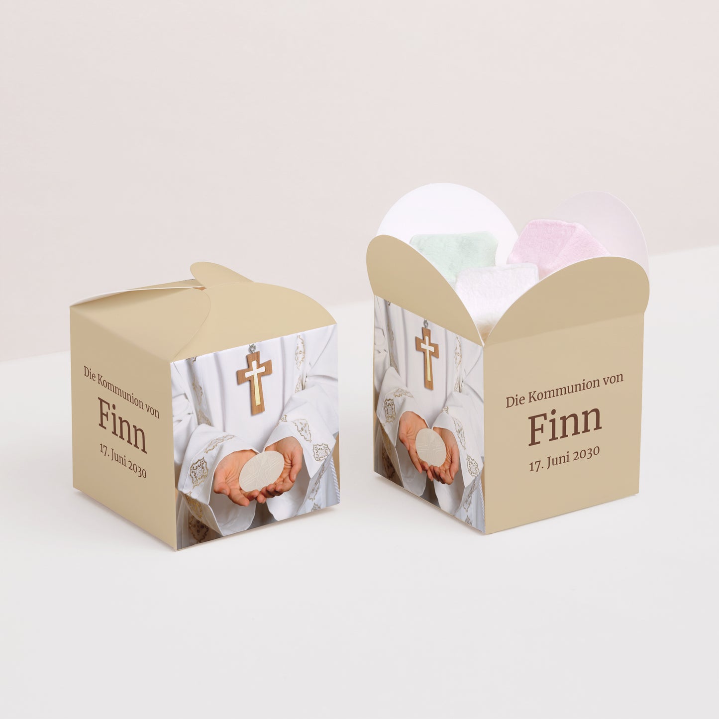 Geschenkbox Kommunion Schmetterlingsöffnung Fromme Bilder foto N° 2