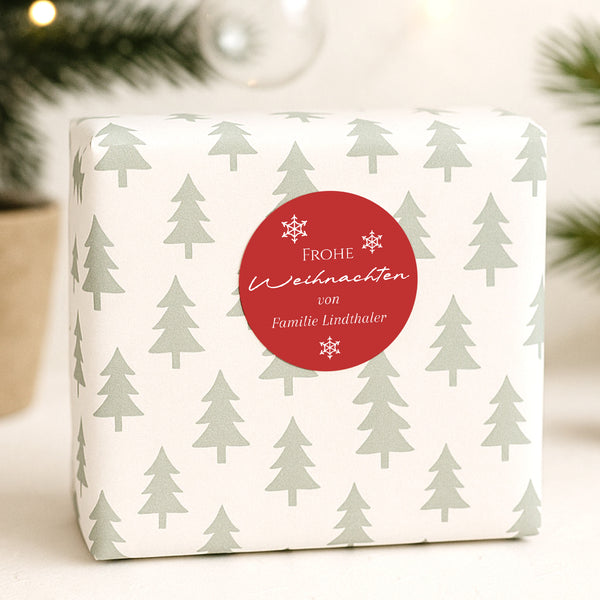 Sticker Weihnachten Rund Wünsche Aquarell foto
