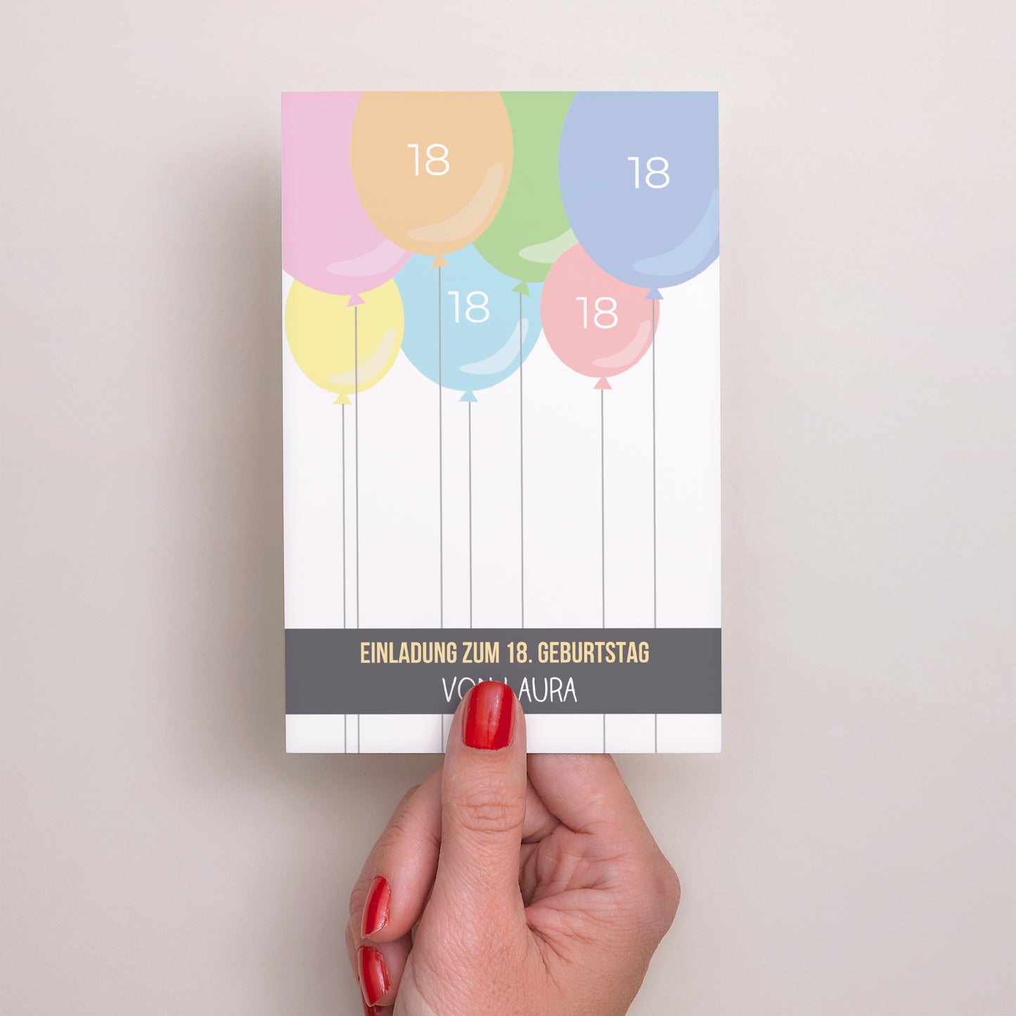 Einladungskarte Geburtstag PortraitPorträt Ballons à gogo foto N° 2