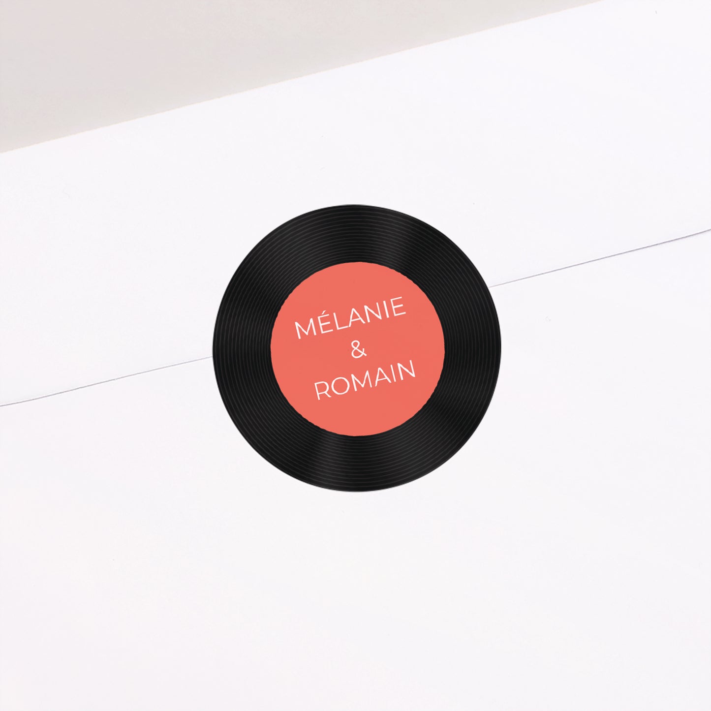 Sticker Hochzeit Rund Vinyl-Disc foto N° 2