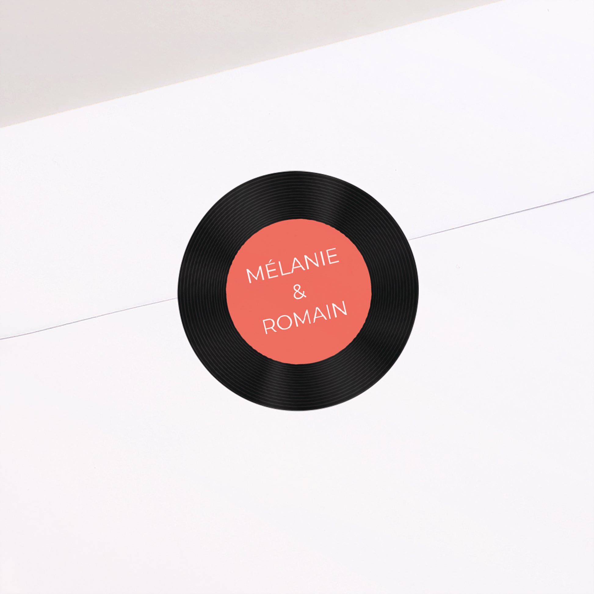 Sticker Hochzeit Rund Vinyl-Disc foto N° 2