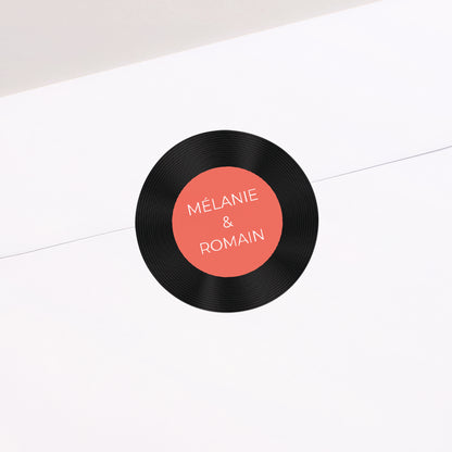 Sticker Hochzeit Rund Vinyl-Disc foto N° 2