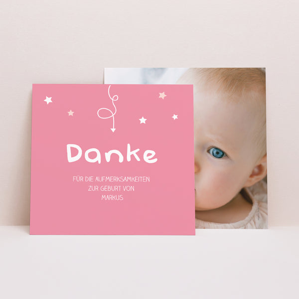 Dankeskarte Geburt Quadrat Rätsel foto