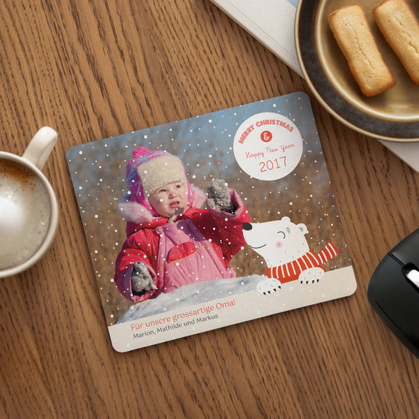 Mousepad Weihnachten Rechteck Weihnachtsbär II foto