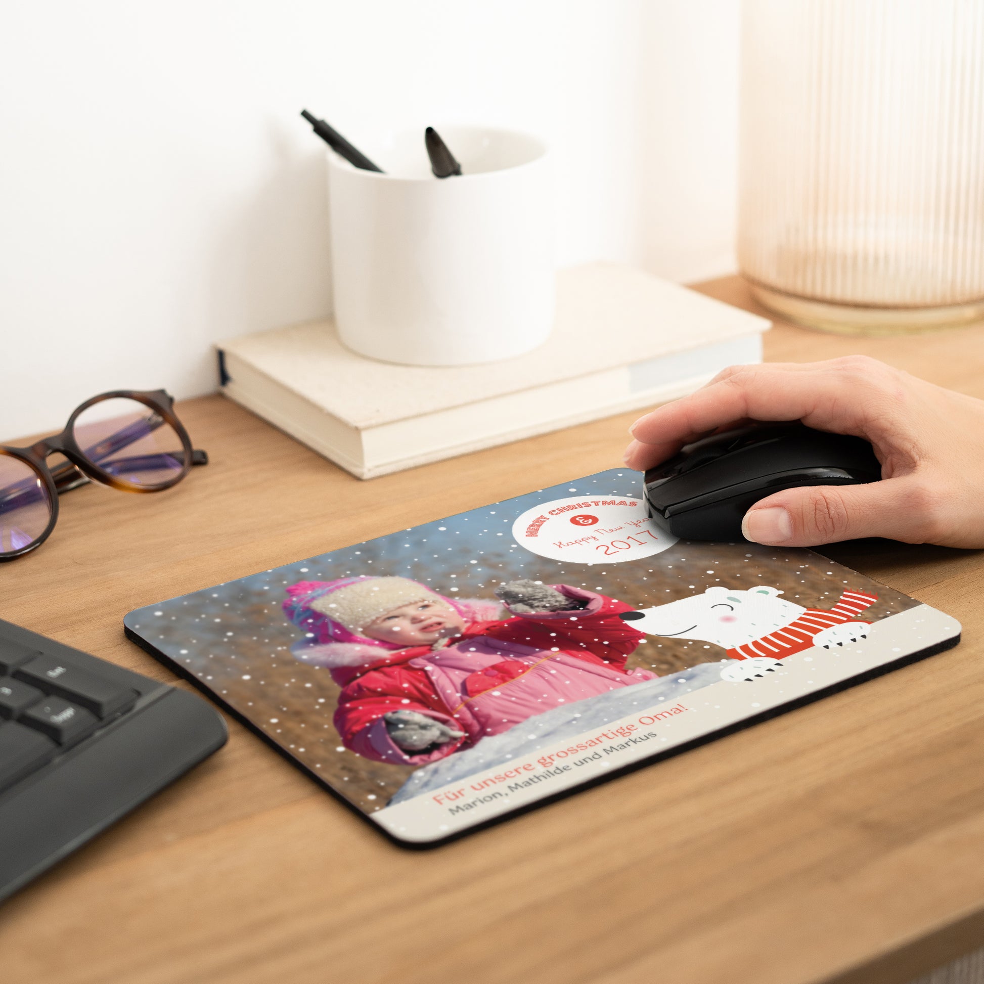 Mousepad Weihnachten Rechteck Weihnachtsbär II foto N° 2