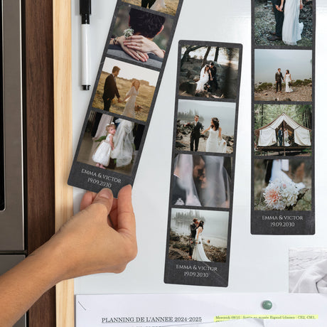 Fotoabzug Foto's Set aus 3, magnetisch Schiefer & Hochzeit