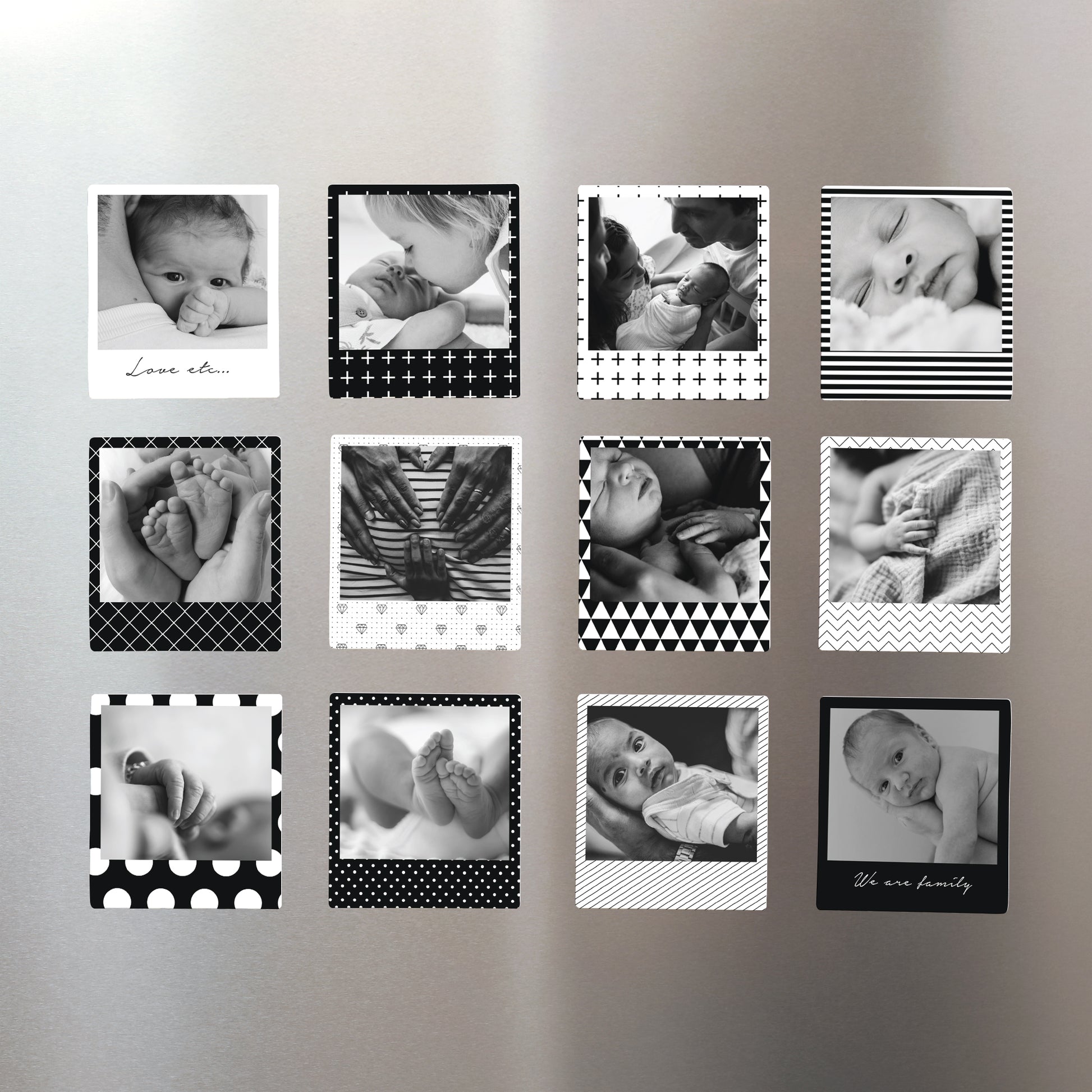 Fotoabzug Foto's Pack mit 12, magnetisch Magnet S/W foto N° 1