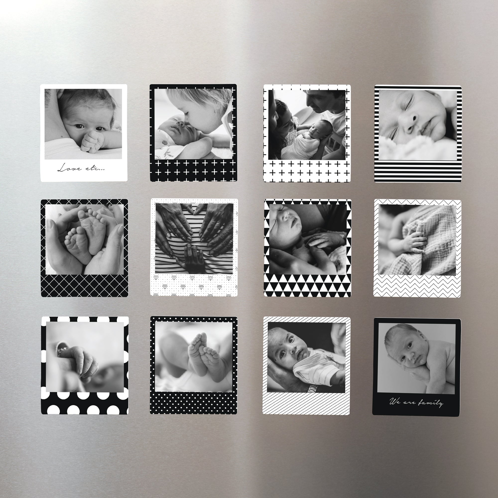 Fotoabzug Foto's Pack mit 12, magnetisch Magnet S/W foto N° 1