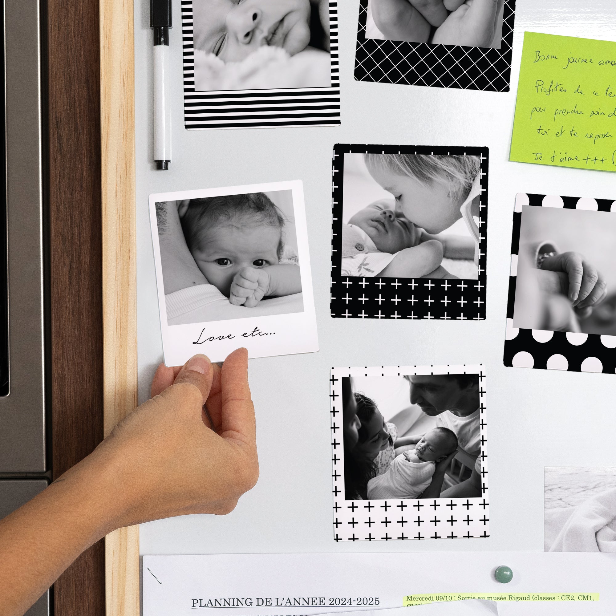 Fotoabzug Foto's Pack mit 12, magnetisch Magnet S/W foto N° 2