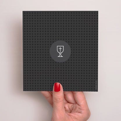 Einladungskarte Konfirmation Quadrat Sakrament und Kelch foto N° 3